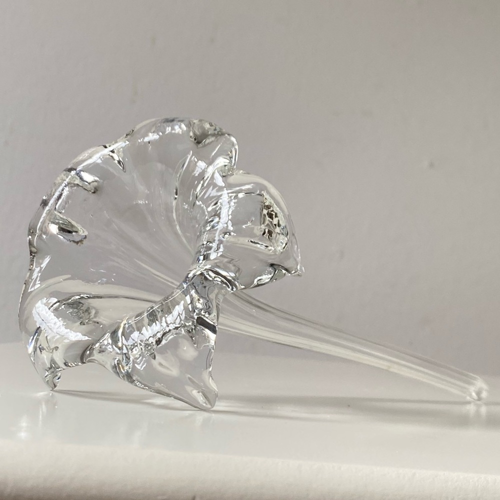 Clear Glass Flower Ornament